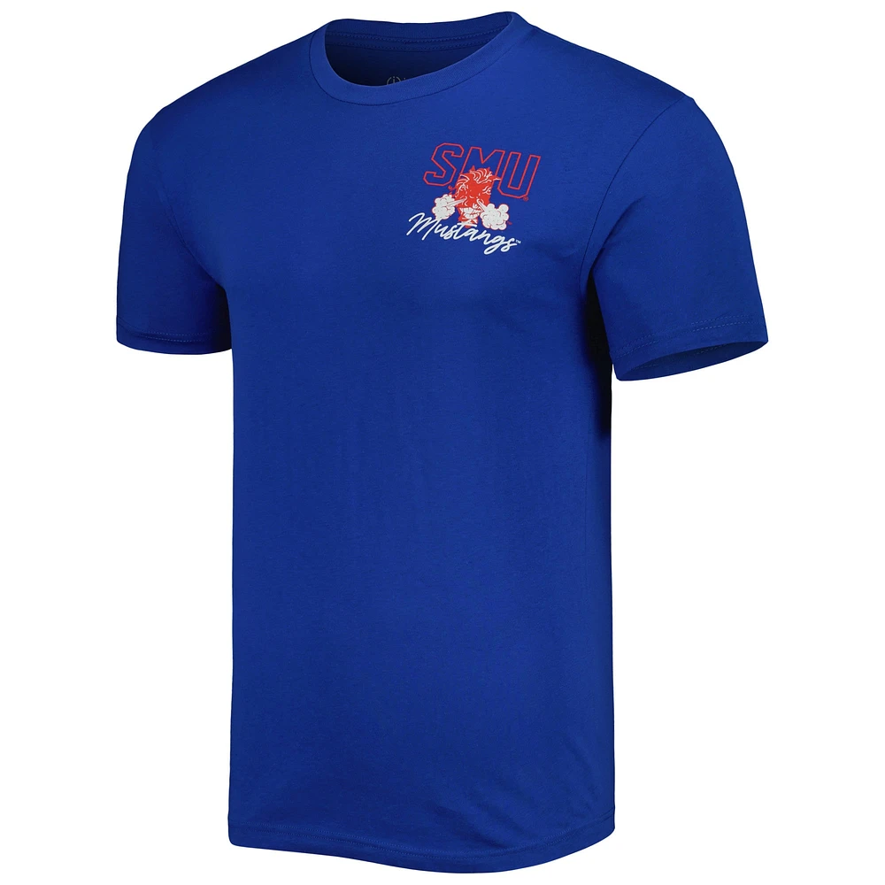 T-shirt Royal SMU Mustangs à travers les années pour homme