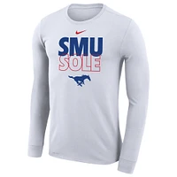 T-shirt à manches longues Nike SMU Mustangs 2023 On Court Bench blanc