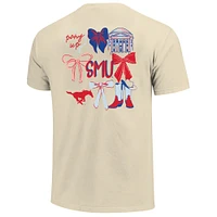 T-shirt confortable pour femme, crème, couleurs SMU Mustangs Coquette