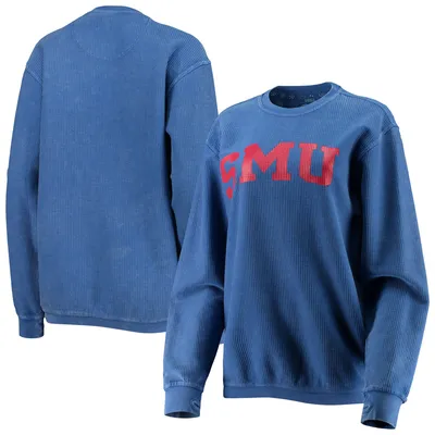 Sweat-shirt Pressbox Royal SMU Mustangs Comfy Cord Vintage Wash Basic Arch pour femme