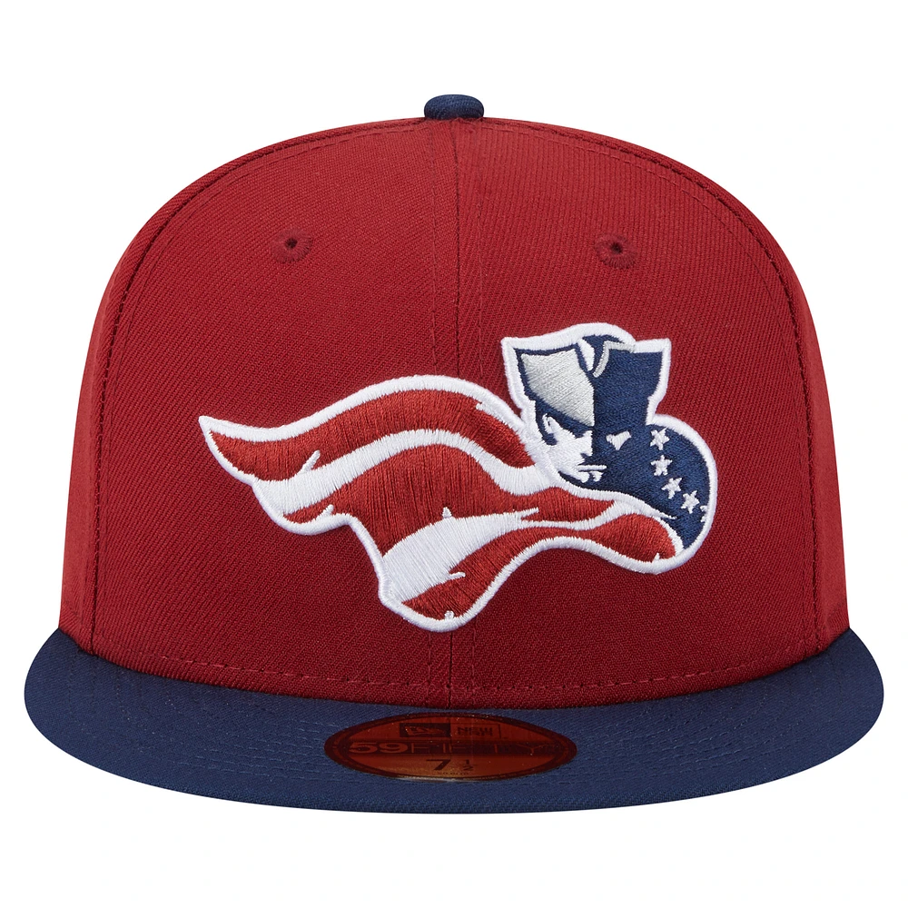 Men's New Era  Burgundy/Navy Somerset Patriots Authentic Collection 59FIFTY Fitted Hat