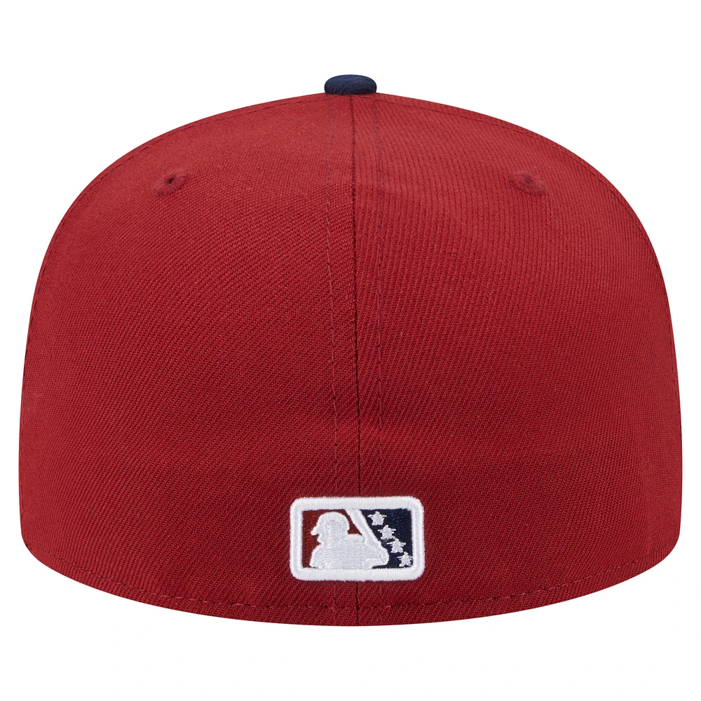 Men's New Era  Burgundy/Navy Somerset Patriots Authentic Collection 59FIFTY Fitted Hat