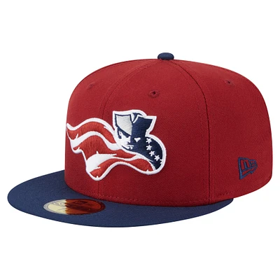 Men's New Era  Burgundy/Navy Somerset Patriots Authentic Collection 59FIFTY Fitted Hat
