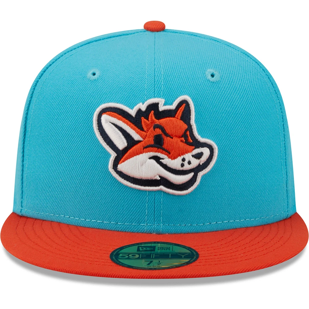 Men's New Era Aqua/Orange Zorros De Somerset Copa La Diversion 59FIFTY Fitted Hat