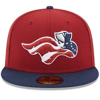 Casquette ajustée 59FIFTY avec logo alternatif des Patriots du Somerset New Era rouge pour homme