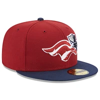 Casquette ajustée 59FIFTY avec logo alternatif des Patriots du Somerset New Era rouge pour homme