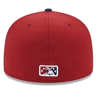 Casquette ajustée 59FIFTY avec logo alternatif des Patriots du Somerset New Era rouge pour homme