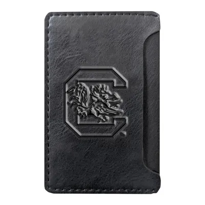 South Carolina Gamecocks Debossed Faux Leather Phone Wallet Sleeve - Black