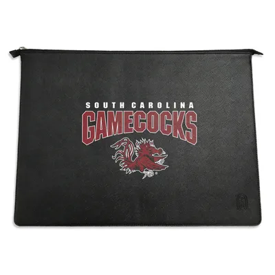 South Carolina Gamecocks Logo Faux Leather Laptop Case - Black
