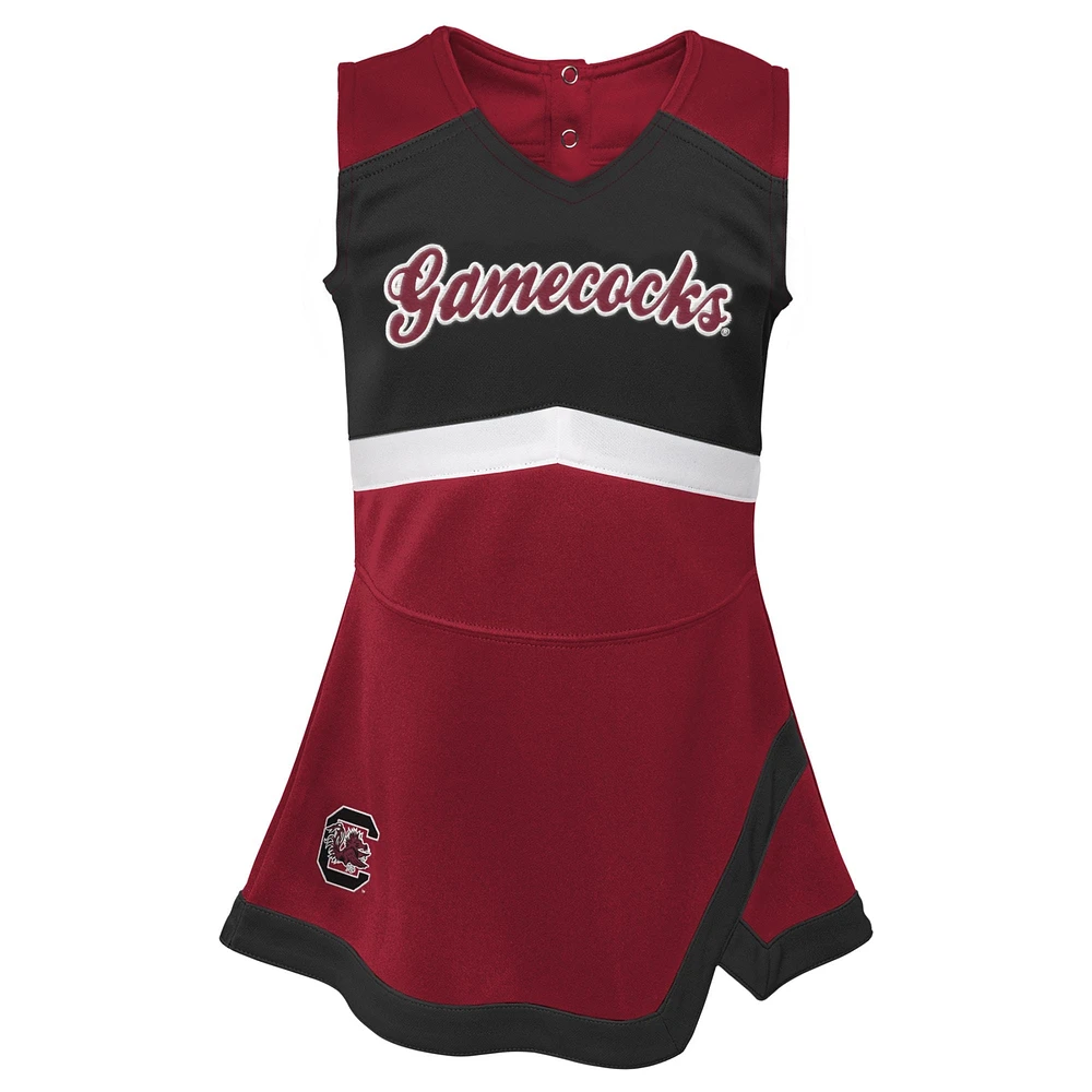 Girls Preschool Garnet/Black South Carolina Gamecocks Two-Piece Cheer Captain Jumper Dress & Bloomers Set