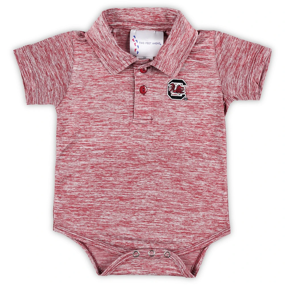 Infant Two Feet Ahead Garnet South Carolina Gamecocks Space Dye Golf Bodysuit