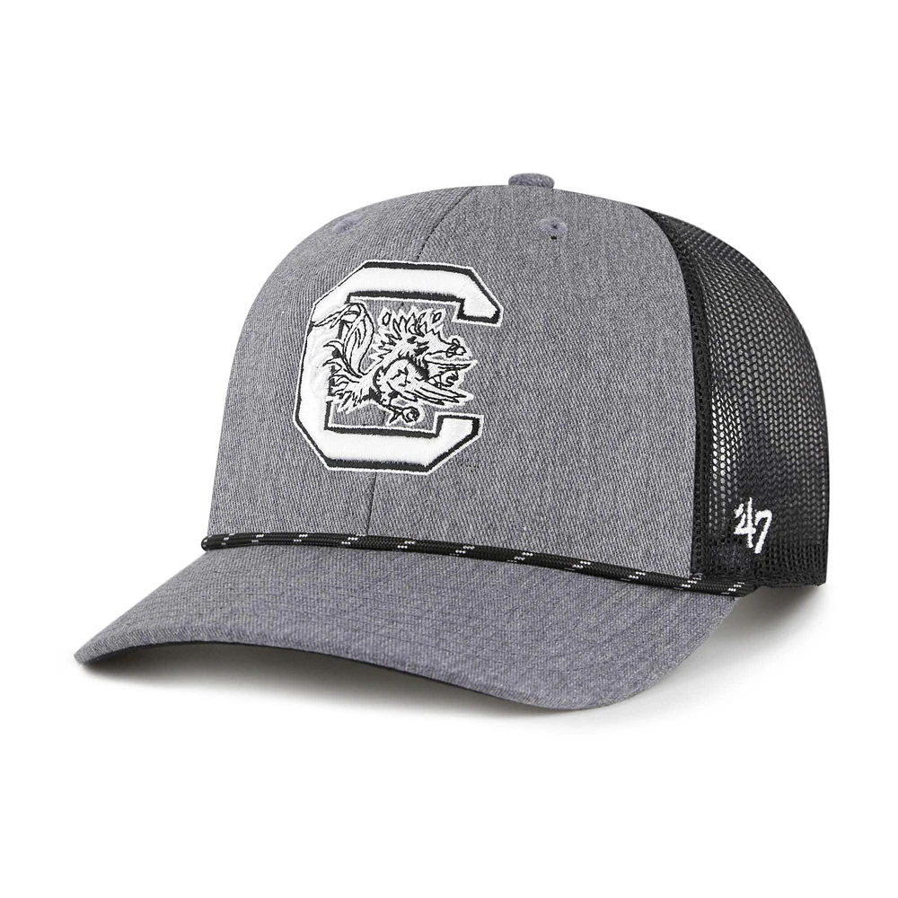 Casquette ajustable en corde de carbone grise '47 pour homme des Gamecocks de Caroline du Sud