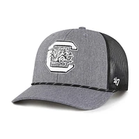 Casquette ajustable en corde de carbone grise '47 pour homme des Gamecocks de Caroline du Sud