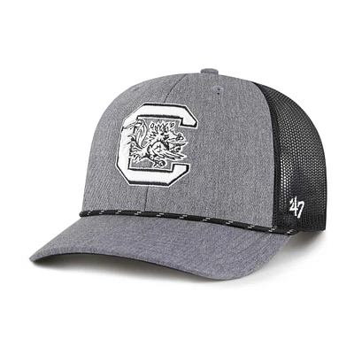 Casquette ajustable en corde de carbone grise '47 pour homme des Gamecocks de Caroline du Sud