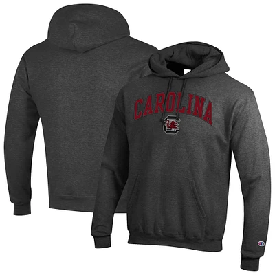 Sweat à capuche logo Arch Over Champion Charcoal South Carolina Gamecocks pour homme