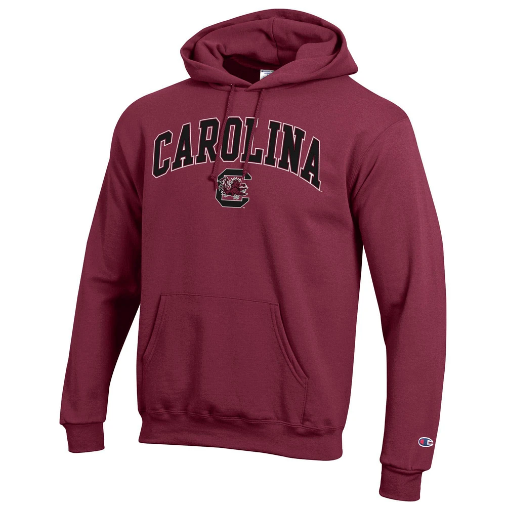 Men's Champion  Garnet South Carolina Gamecocks Arch Over Logo Pullover Hoodie