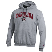 Men's Champion  Heather Gray South Carolina Gamecocks Arch Over Logo Pullover Hoodie