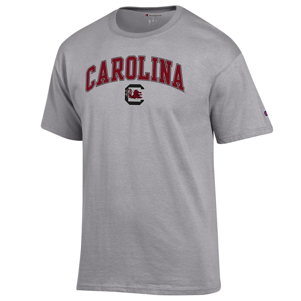 Men's Champion  Heather Gray South Carolina Gamecocks Arch Over Logo T-Shirt