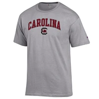 Men's Champion  Heather Gray South Carolina Gamecocks Arch Over Logo T-Shirt