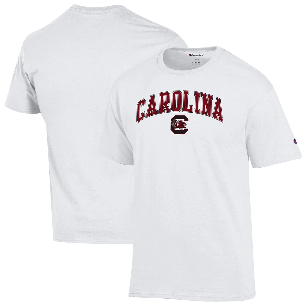 Men's Champion  White South Carolina Gamecocks Arch Over Logo T-Shirt