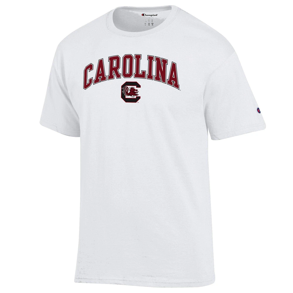 Men's Champion  White South Carolina Gamecocks Arch Over Logo T-Shirt