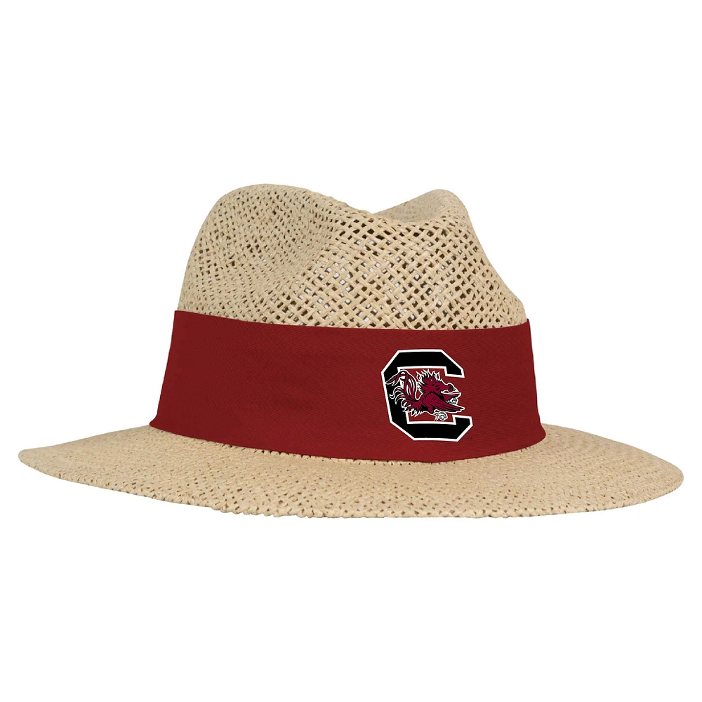 Chapeau de paille Ahead Tan South Carolina Gamecocks Wellington Gambler pour hommes