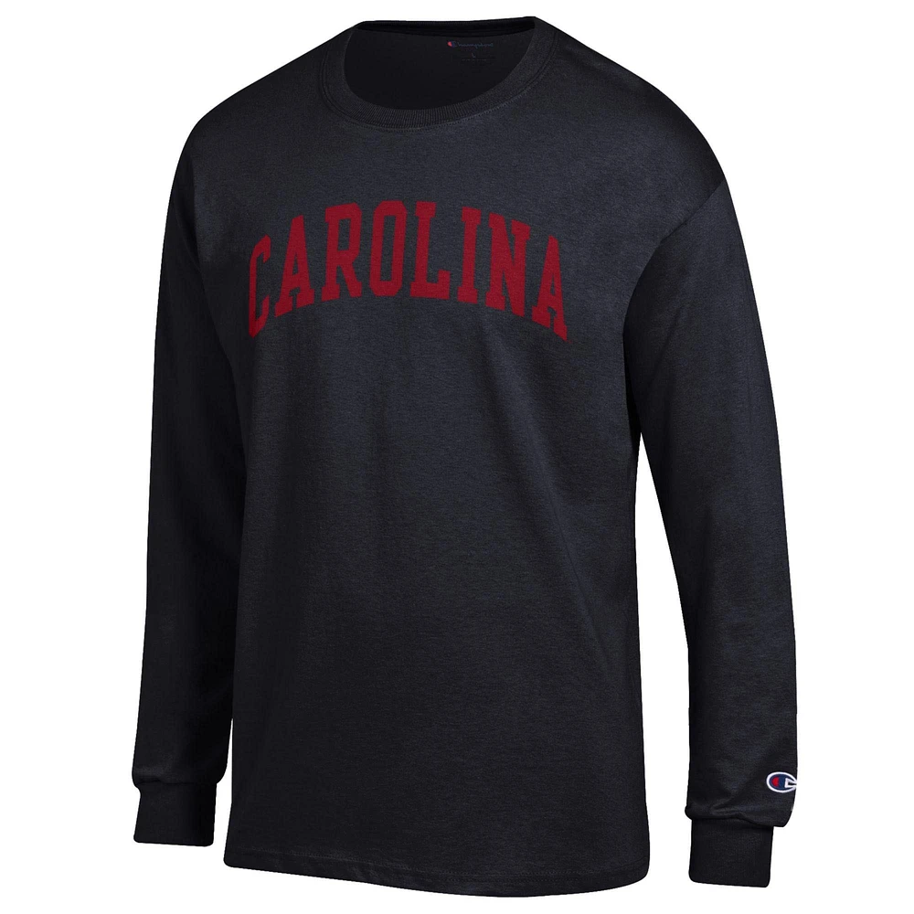 Men's Champion  Black South Carolina Gamecocks Basic Arch Long Sleeve T-Shirt