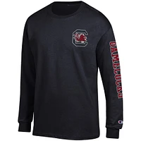 Men's Champion Black South Carolina Gamecocks Team Stack 3-Hit Long Sleeve T-Shirt