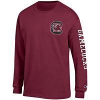 Men's Champion Garnet South Carolina Gamecocks Team Stack 3-Hit Long Sleeve T-Shirt