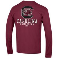 Men's Champion Garnet South Carolina Gamecocks Team Stack 3-Hit Long Sleeve T-Shirt