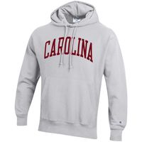 Men's Champion Heathered Gray South Carolina Gamecocks Team Arch Reverse Weave Pullover Hoodie
