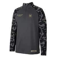 Men's Colosseum Charcoal South Carolina Gamecocks OHT Military Appreciation Long Range Raglan Quarter-Zip Jacket