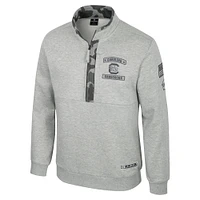 Men's Colosseum Heather Gray South Carolina Gamecocks OORAH OHT Military Appreciation Fleece Quarter-Zip Jacket