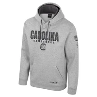 Men's Colosseum Heather Gray South Carolina Gamecocks Oorah OHT Military Appreciation Pullover Hoodie