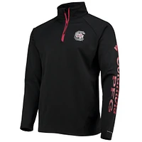 Men's Columbia Black South Carolina Gamecocks Terminal Tackle Fleece Raglan Omni-Shade Quarter-Zip Jacket