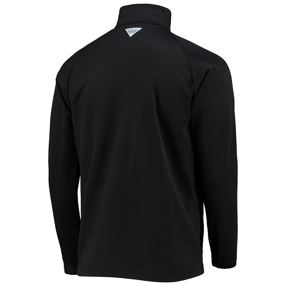 Men's Columbia Black South Carolina Gamecocks Terminal Tackle Fleece Raglan Omni-Shade Quarter-Zip Jacket