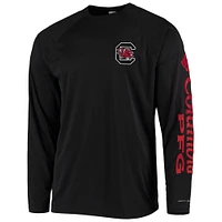 Men's Columbia Black South Carolina Gamecocks Terminal Tackle Omni-Shade Raglan Long Sleeve T-Shirt