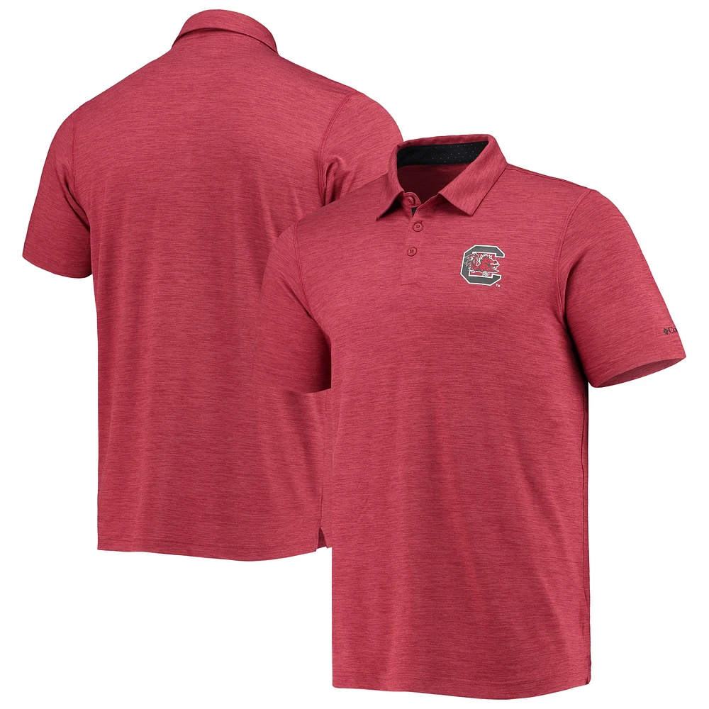 Men's Columbia Garnet South Carolina Gamecocks Tech Trail Omni-Shade Polo