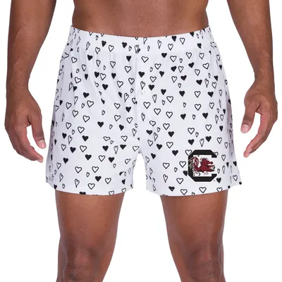 South Carolina Gamecocks Concepts Sport Epiphany Allover Print Knit Boxer Shorts - White