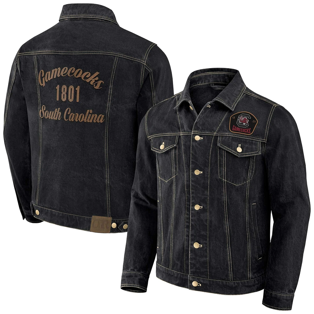 Collection Darius Rucker pour homme par Fanatics Black South Carolina Gamecocks Veste en jean boutonnée