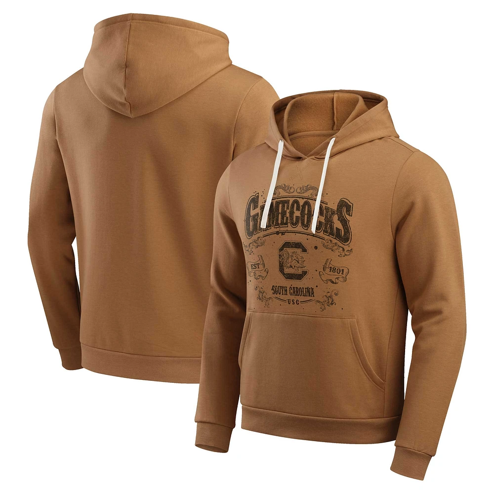 Sweat à capuche en molleton tri-blend Camp pour homme de la collection Darius Rucker Fanatics, couleur tan, South Carolina Gamecocks