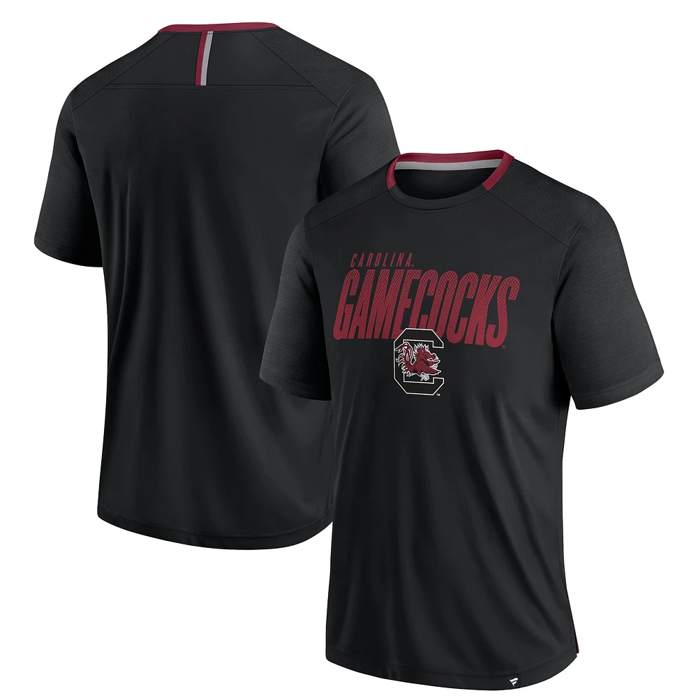 Men's Fanatics Black South Carolina Gamecocks Defender Fade Slant T-Shirt