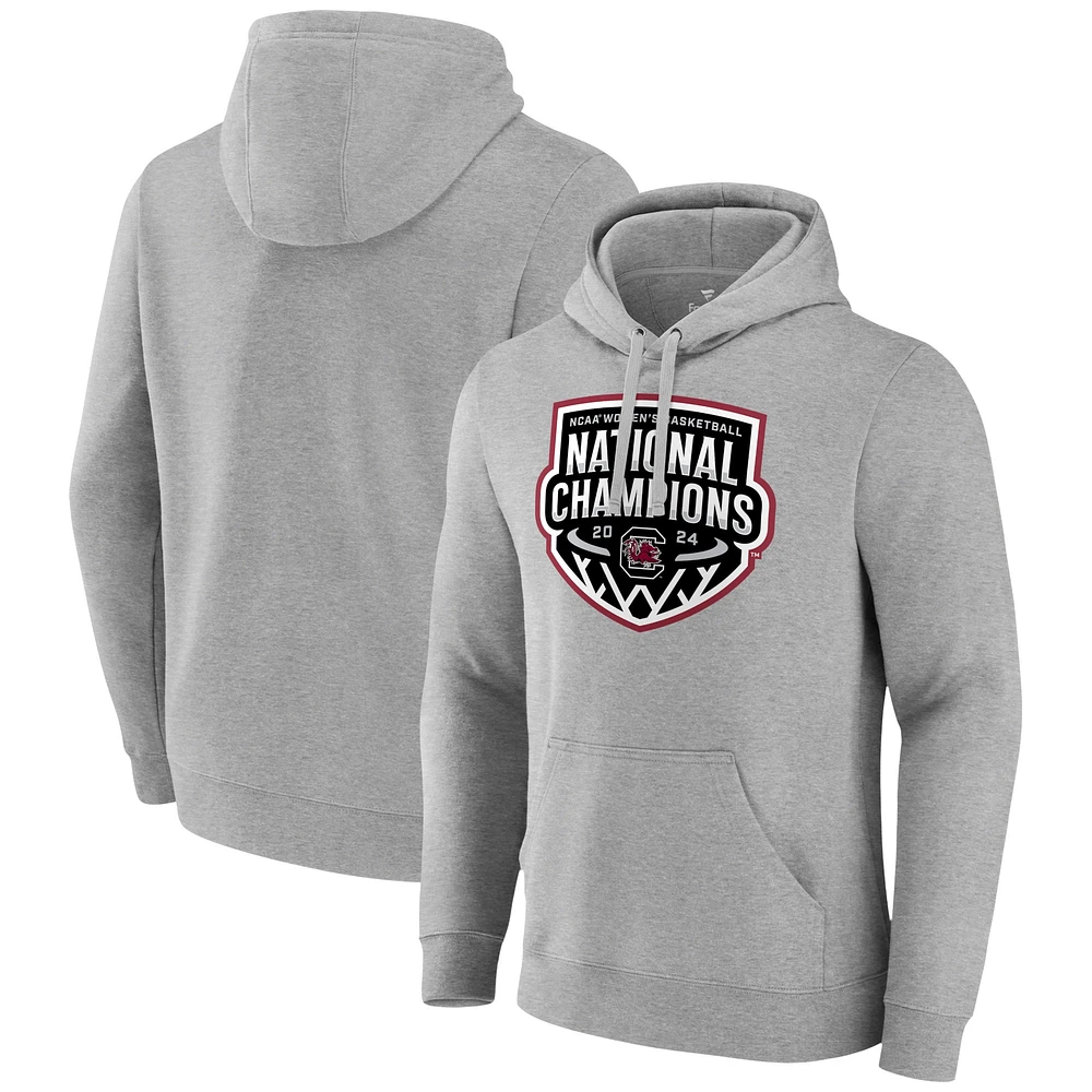 Fanatics Steel South Carolina Gamecocks 2024 NCAA Women's Basketball National Champions Logo officiel Pull à capuche