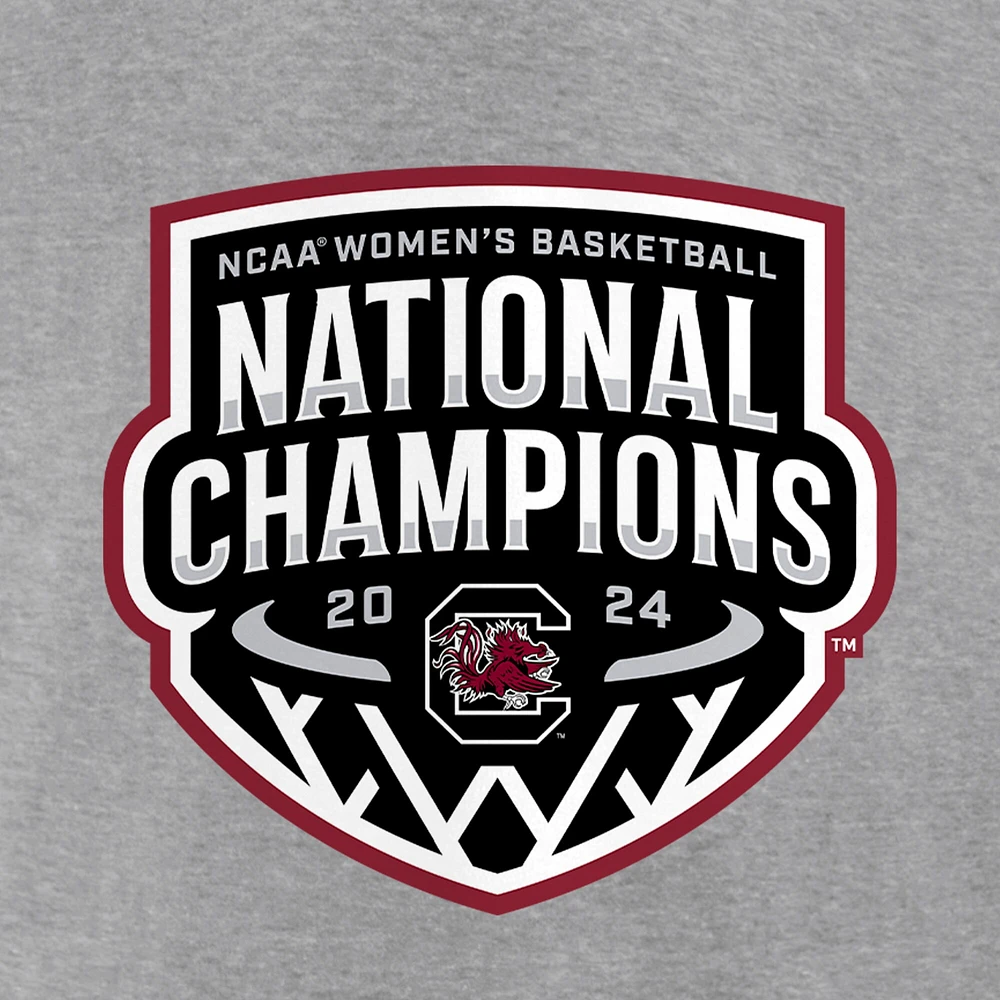 T-shirt avec logo officiel des champions nationaux de basket-ball féminin Fanatics Steel Gamecocks Caroline du Sud 2024 la NCAA pour hommes