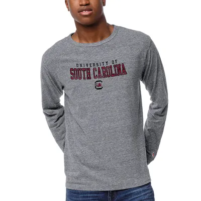 South Carolina Gamecocks League Collegiate Wear Victory Falls Long Sleeve Tri-Blend T-Shirt - Heathered Gray