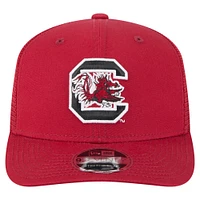 Casquette camionneur extensible à boutons-pression New Era Garnet South Carolina Gamecocks Primary 9SEVENTY pour homme