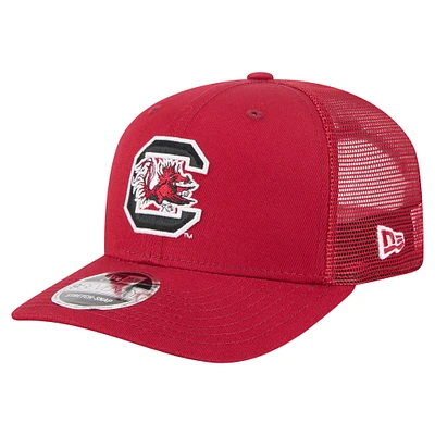 Casquette camionneur extensible à boutons-pression New Era Garnet South Carolina Gamecocks Primary 9SEVENTY pour homme