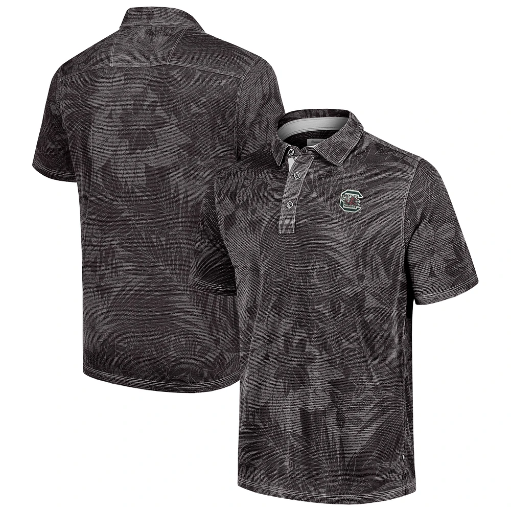 Polo Tommy Bahama noir pour homme des Gamecocks de Caroline du Sud Sport Santiago Paradise