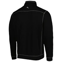 Men's Tommy Bahama Black South Carolina Gamecocks Sport Tobago Bay Tri-Blend Mock Neck Half-Zip Jacket