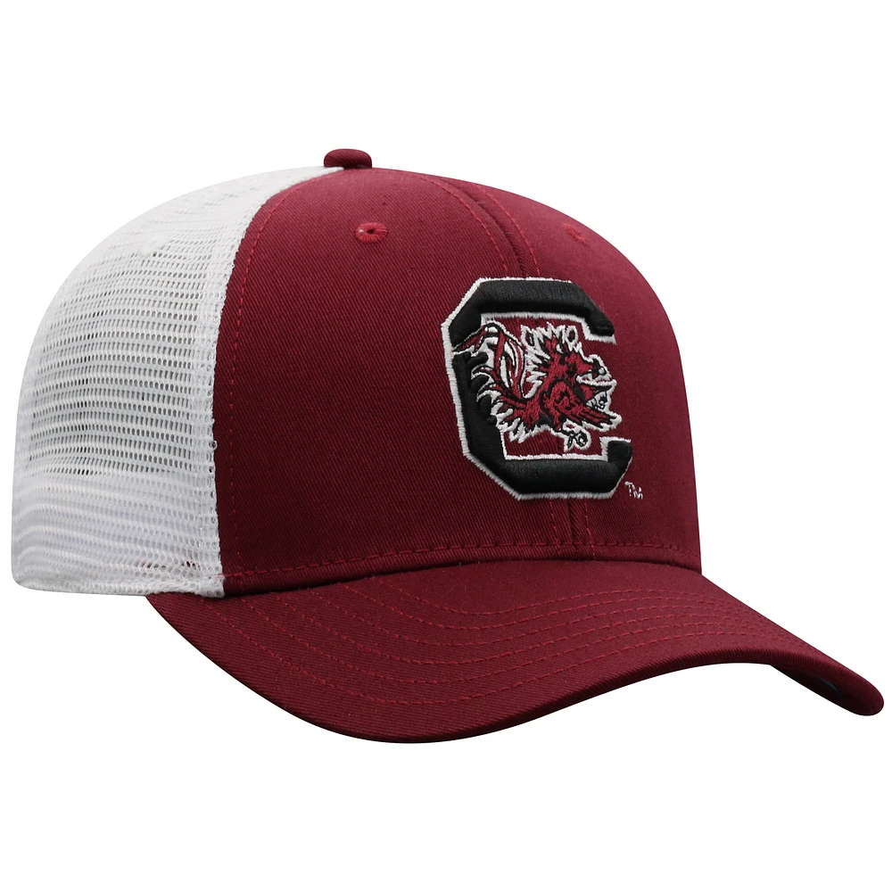 Casquette Trucker Snapback pour hommes Top of the World Grenat/Blanc South Carolina Gamecocks